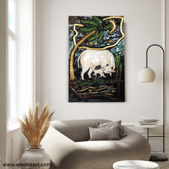 Beautiful Cow and Calf Mural 