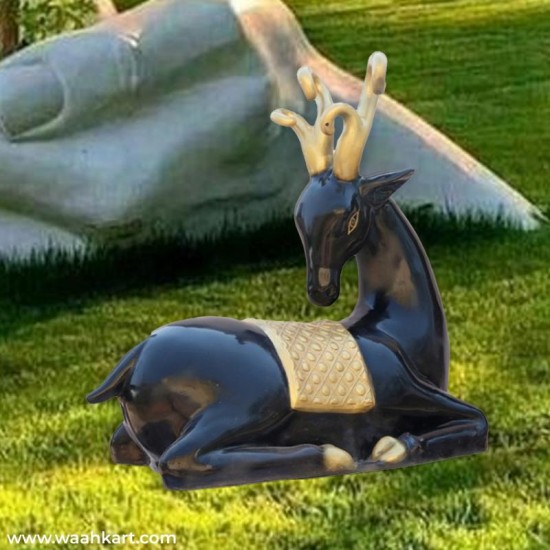 Black Deer Statue 