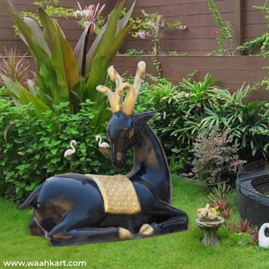 Black Deer Statue 