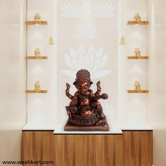 Copper Finished Lord Ganesha Statue