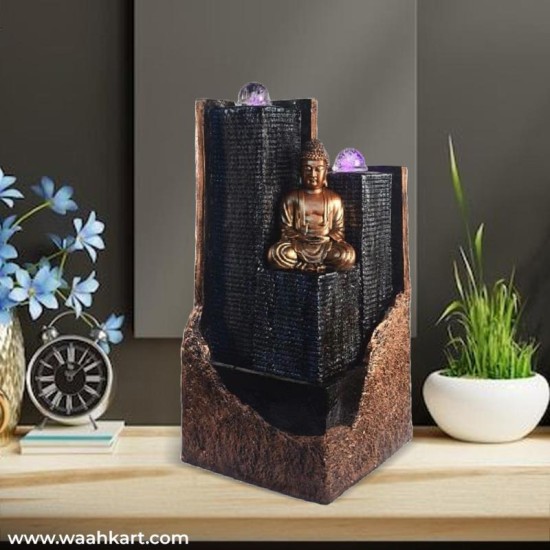 Copper Shade Buddha Fountain With Ball Light