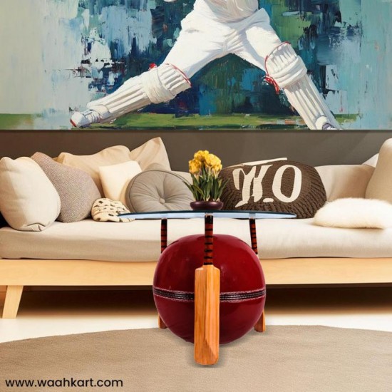 Cricket Bat And Ball Shape Center Table (Without Glass)