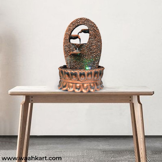 Diya Step Fountain With Lotus Base