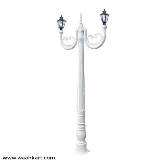 Dual Lamp Post In White Color