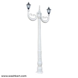 Dual Lamp Post In White Color