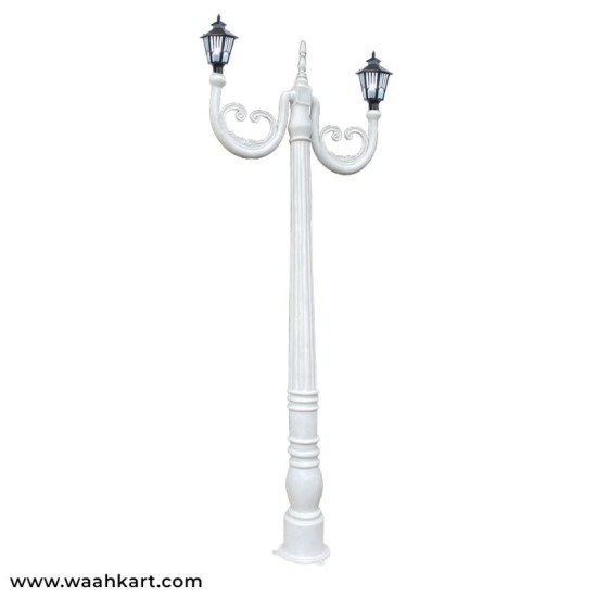 Dual Lamp Post In White Color