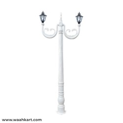 Dual Lamp Post In White Color