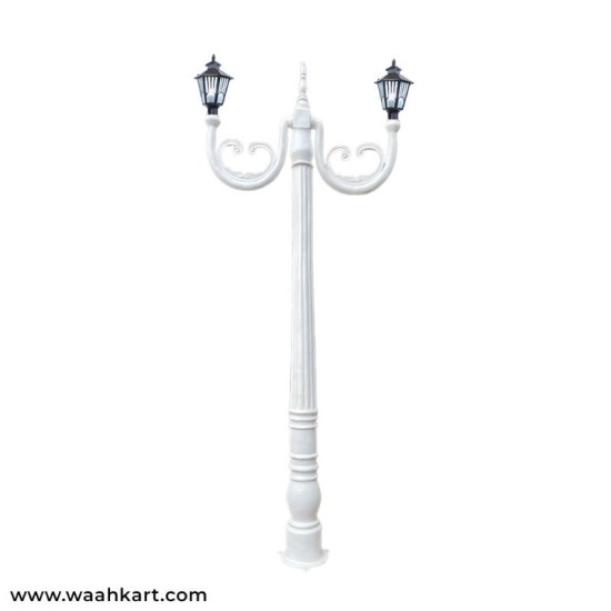Dual Lamp Post In White Color