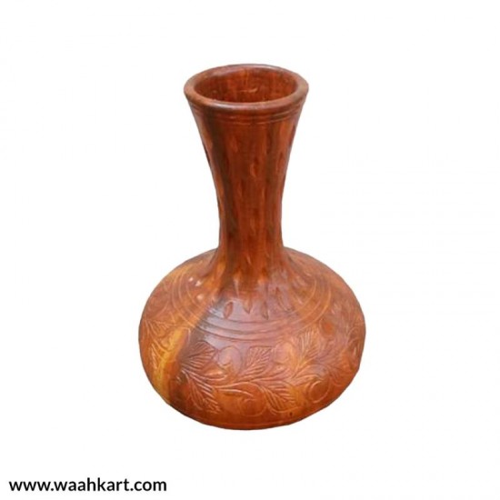 Earthern Look Flower Vase In Brown