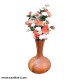 Earthern Look Flower Vase In Brown