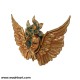 Elegant Wall Mural Face Carved Mask With Wings 