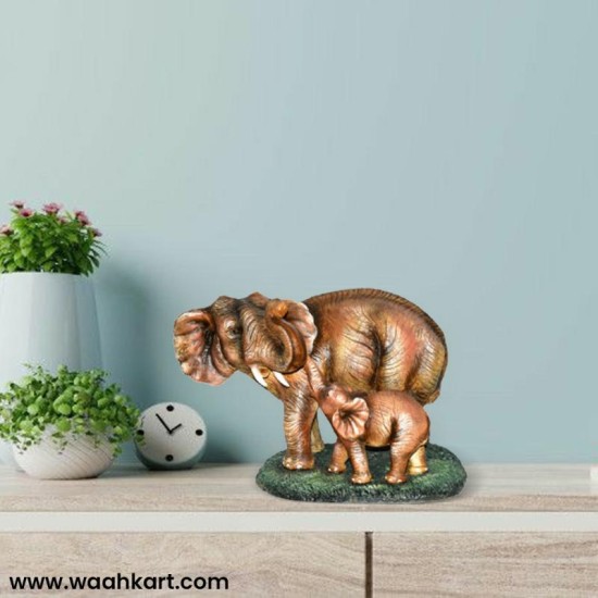 Elephant And Her Baby Statue