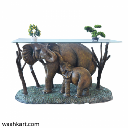 Elephant And Baby Elephant Dining Table (Without Glass)
