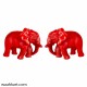 Elephant Pair In Red 