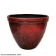 Engraved Leaves Red Planter