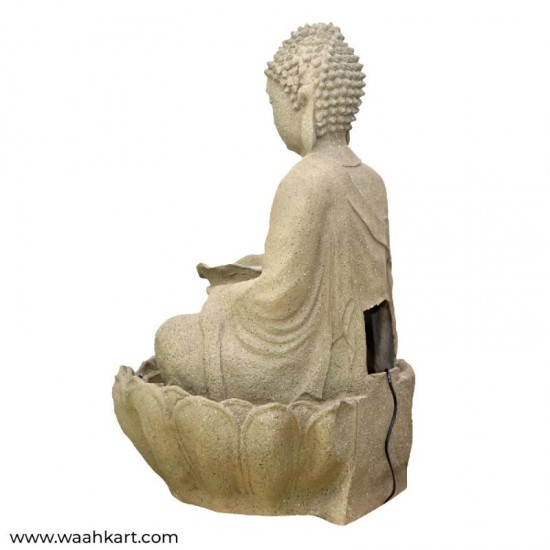 Fiber Buddha Statue With Lotus Base Fountain