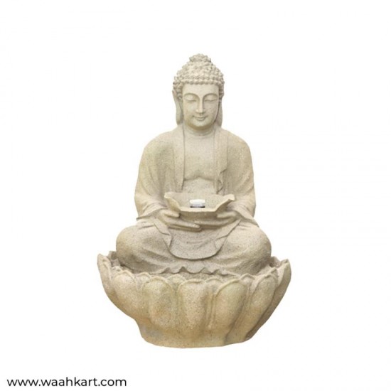 Fiber Buddha Statue With Lotus Base Fountain