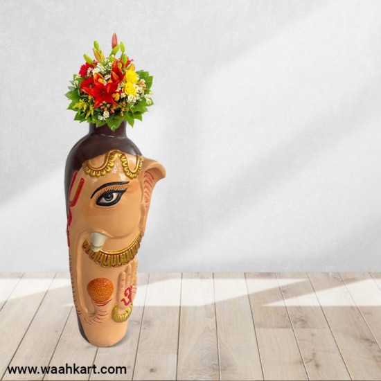 Lord Ganesha Face Vase - Big Size