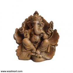 Ganesha On Leaf - Showpiece