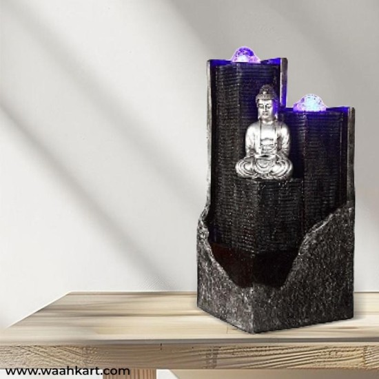 Gautam Buddha Fiber Fountain With Blue Light