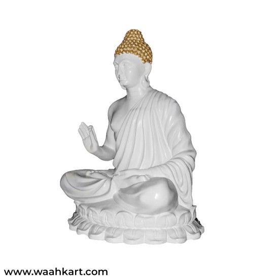 Gautam Buddha Sitting Pose White