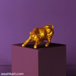 Golden Charging Bull (Stock Market Rising Upmarket Trend) 