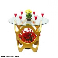 Golden Designer Center Table (Without Glass)