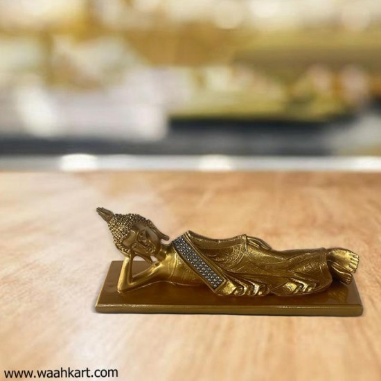 Golden Table Top Sleeping Buddha Showpiece