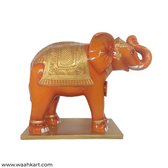 Golden Welcome Elephant Pair Statue