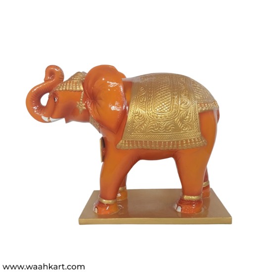 Golden Welcome Elephant Pair Statue