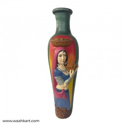 Green Color Lady Face Flower Vase In Big Size