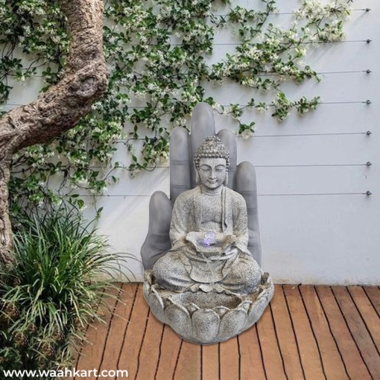 Grey Palm Buddha Fountain