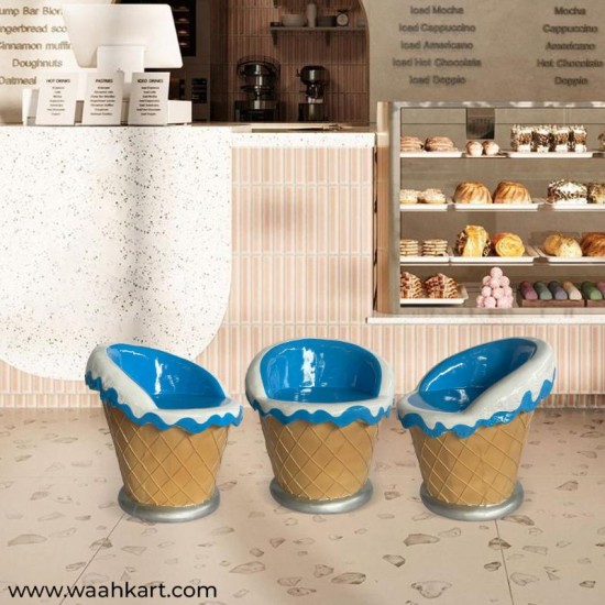 Ice Cream Cone Shape Chair - In Blue