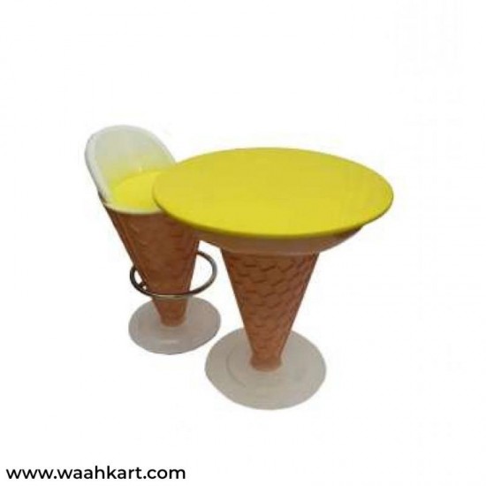 Ice Cream Shape - Set Of 1 Table And 1 Chair