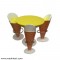Ice Cream Shaped - Set Of 1 Table And 3 Chairs
