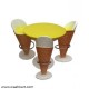 Ice Cream Shaped - Set Of 1 Table And 3 Chairs
