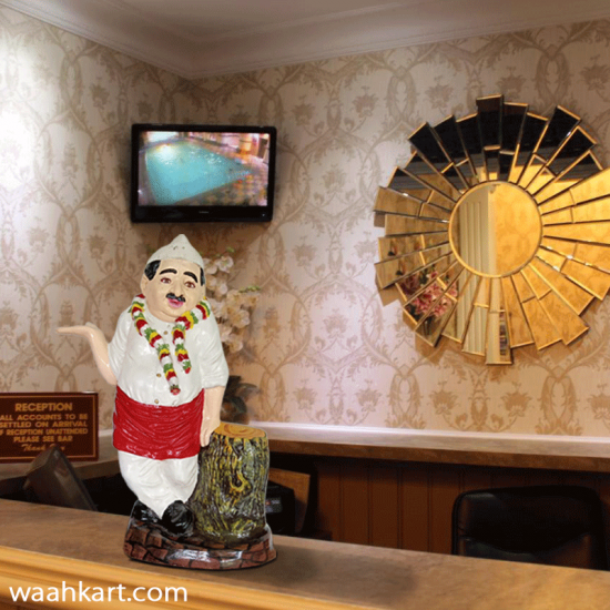 Indian Waiter Statue - In Red Colour