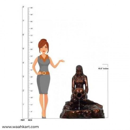 Lady Holding Pot Copper Shade Waterfall