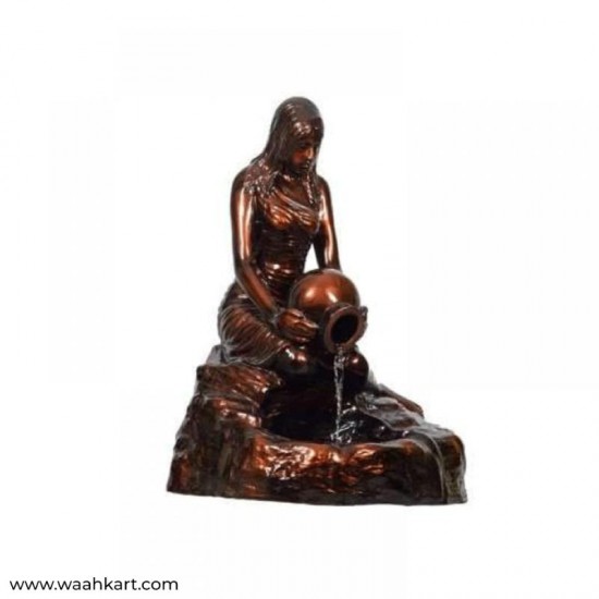 Lady Holding Pot Copper Shade Waterfall