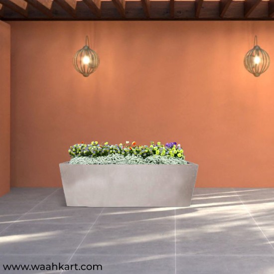 Long Rectangular White Planter