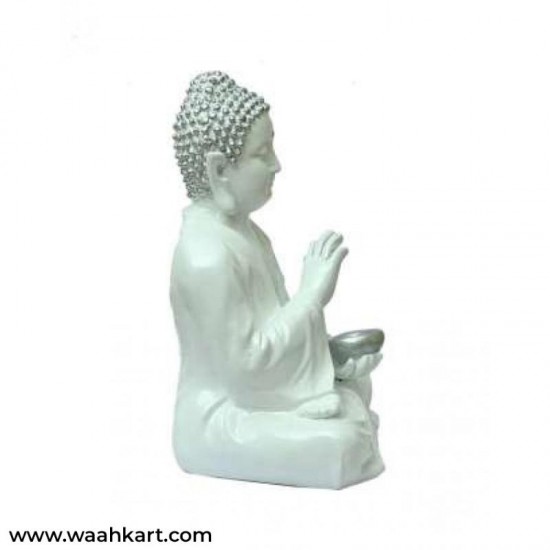 Lord Gautam Buddha Showpiece- Silver Shade