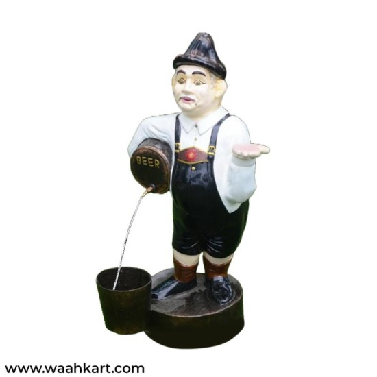 Man With Beer Barrel Fountain