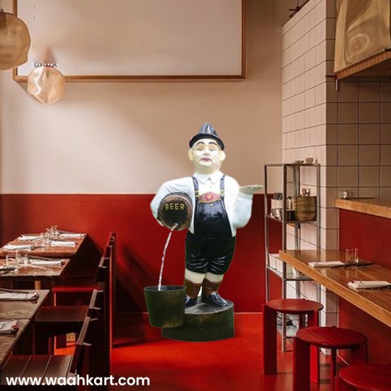 Man With Beer Barrel Fountain