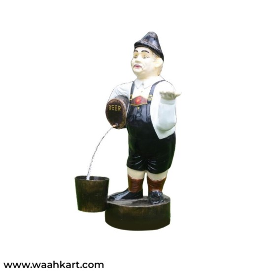 Man With Beer Barrel Fountain