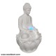 Meditating Buddha On Lotus Fountain In White Colour