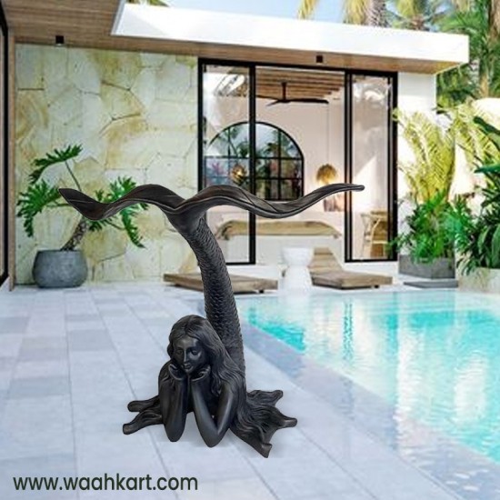 Mermaid Statue - In Black Shade 