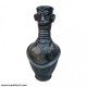 Metallic Dark Bluish Coloured Vase- In Face Sculptured