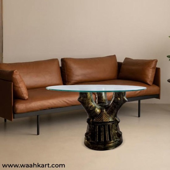 Metallic Golden Moonlight Side Table (Without Glass)