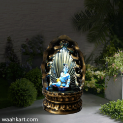 Natkhat Makhan Chor Statue With Waterfall And LED Light