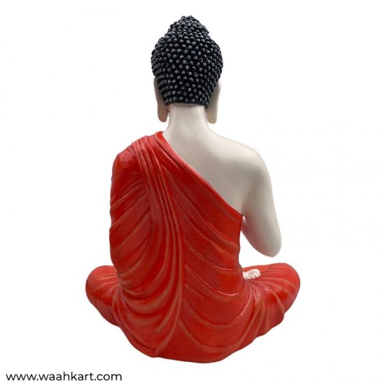 Spiritual Gautam Buddha Sitting Statue - Orange Shade